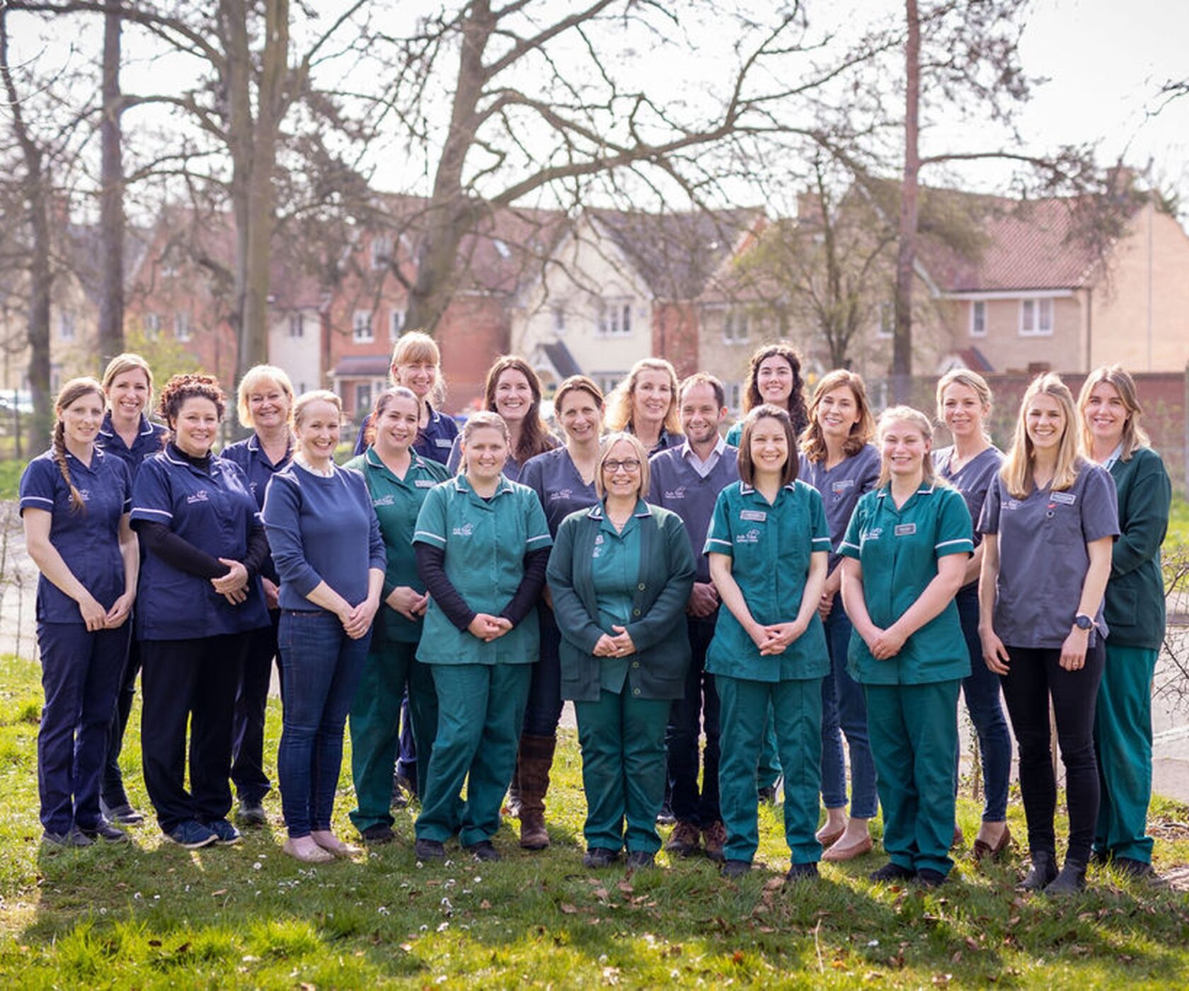 The Ash Tree Veterinary Centre team outside the practice